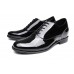 Mens Formal Height increasing shoes Shiny Black Leather