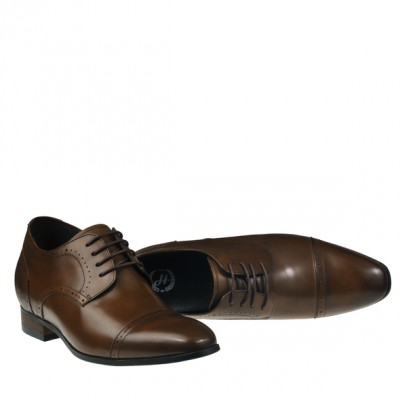 Hosso Prestige Brown leather elevator shoes 