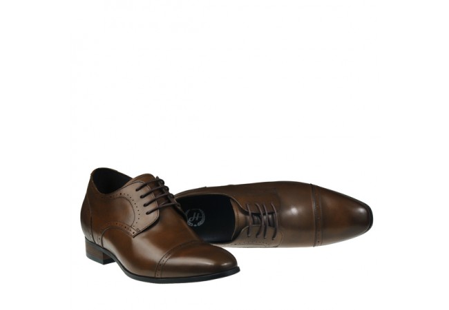 Hosso Prestige Brown leather elevator shoes 