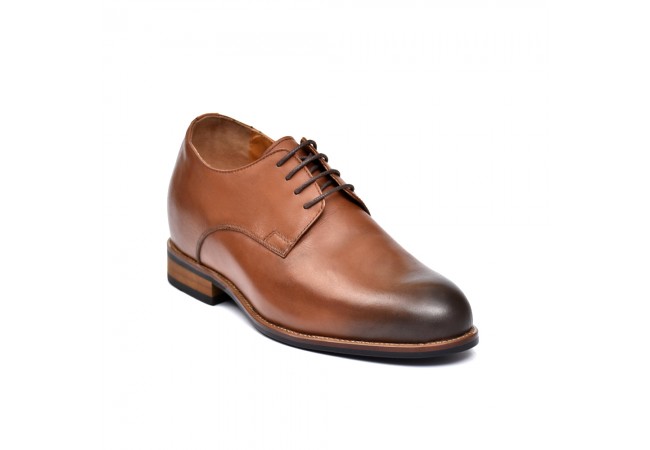 Classic premium leather brown elevator shoes 