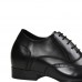 Stylish Black leather elevator shoes 8cm Taller