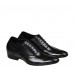 Stylish Black leather elevator shoes 8cm Taller